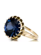 Sapphire 8K žluté zlato Ring Vintage craft vrc035x-sp Art Deco